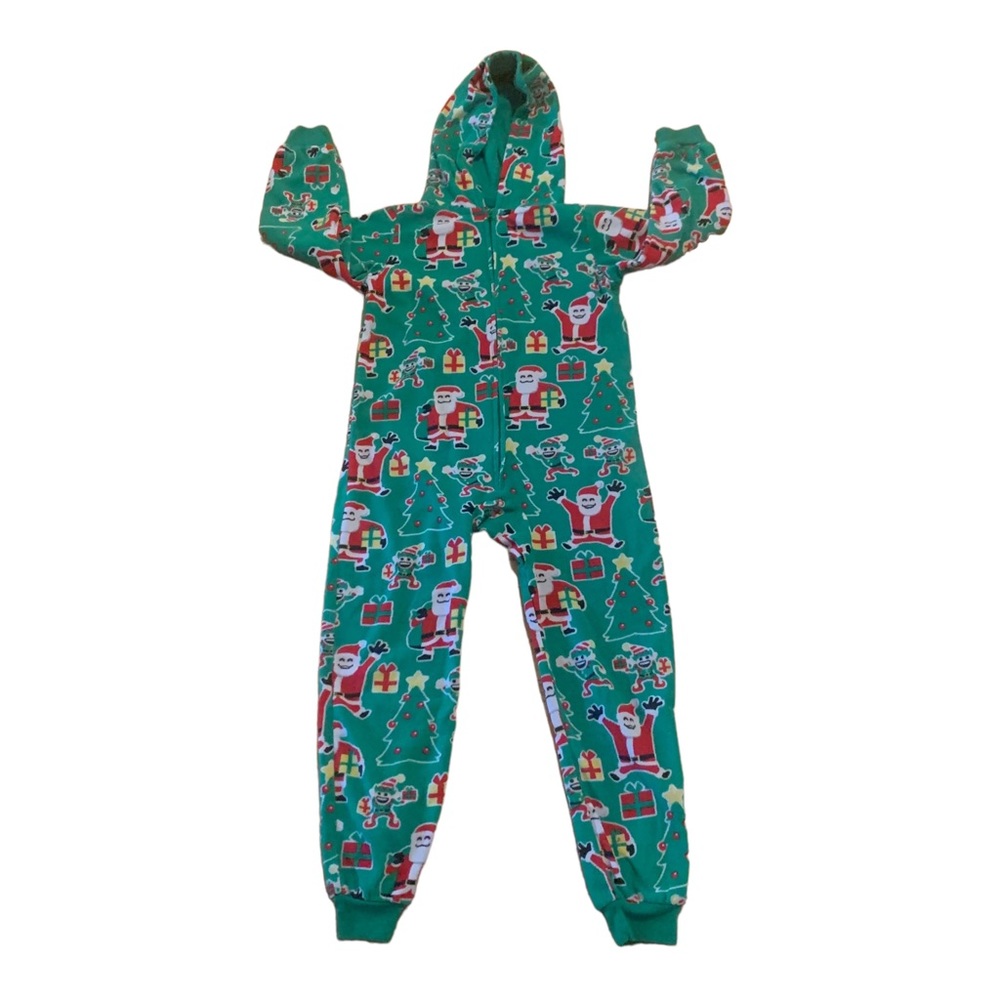 🌟3/$15🌟Children's Place Christmas Onesie Pajamas Santa Elf Hoodie Sz 7/8